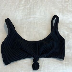 Frankie’s Bikinis Black Ribbed Bikini Top